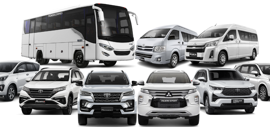 Armada mobil rental milik Iwan Rental Mobil yang siap digunakan untuk perjalanan nyaman dan aman.